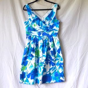 Dress Barn Blue, Green, & White Dress